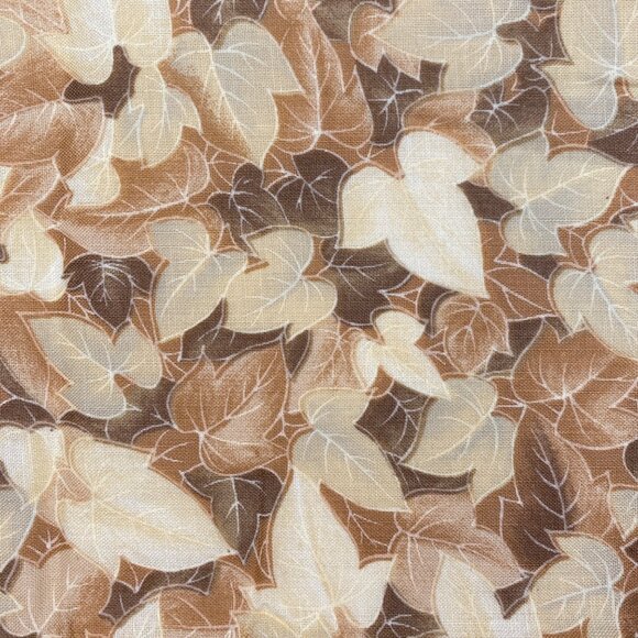1/2 Yd Windsor Collection Hoffman Quilting Fabric Yard Autumn Leaves Beige Brown - Picture 5 of 7